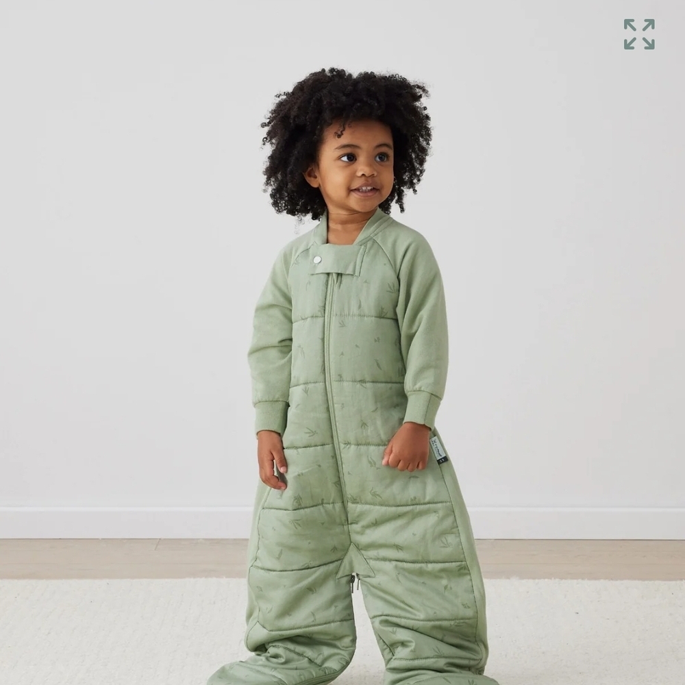 Green Quilted Baby Sleep Suit